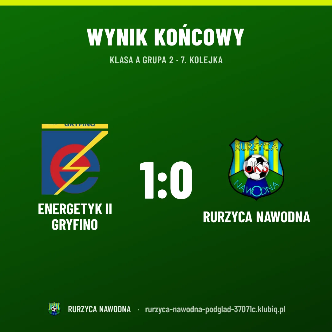 Energetyk II Gryfino 1:0 RURZYCA NAWODNA